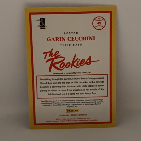 2014 Donruss The Rookies Garin Cecchini NY Mets -Autograph #49 (015) - Picture 2 of 2